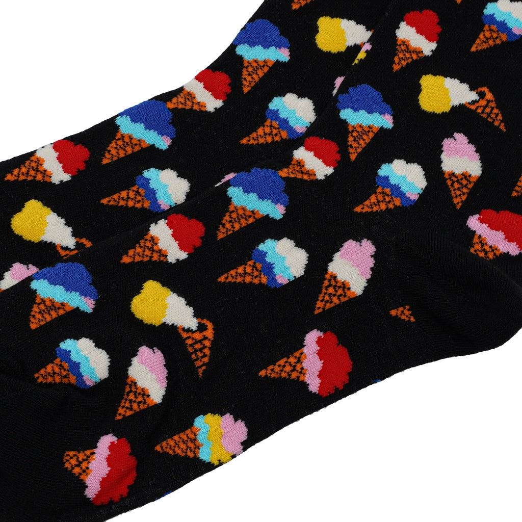 Ice Cream Black Unisex Socks
